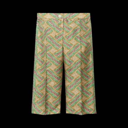 Gucci Kids Geo Printed Silk Pants 'Green'