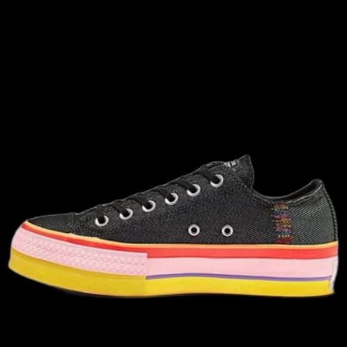 Converse Chuck Taylor All Star Rainbow Platform Low Top Black (Women's)