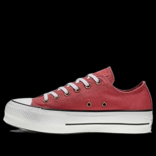 Converse Chuck Taylor All Star Platform Low Top Thick Sole Red White (Women's)