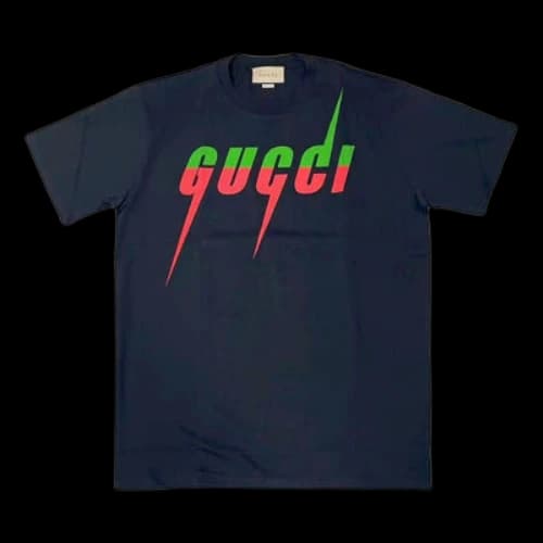 Gucci T-Shirt With Gucci Blade Print 'Navy'