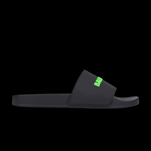 Balenciaga Rubber Slides 'Black Fluo Green'