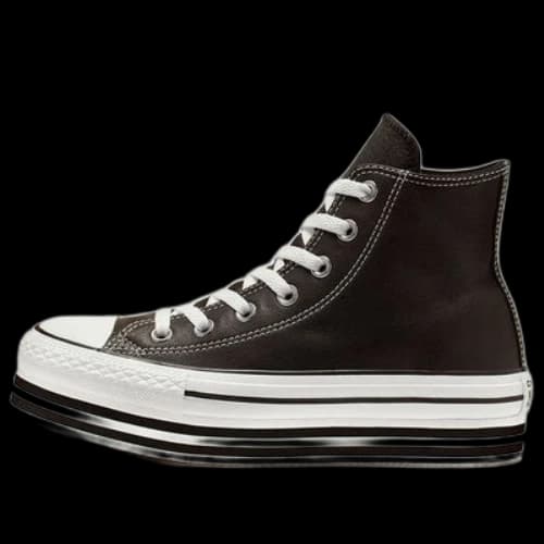 Converse Chuck Taylor All Star Platform High Top Leather Sponge Cake Sole Black White (Women's)