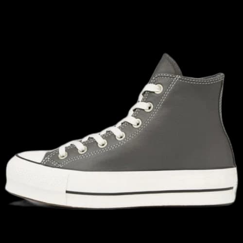 Converse Chuck Taylor All Star Platform Leather High Top Thick Sole Grey 'Gray White' (Women's)