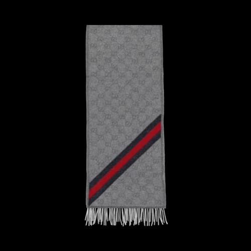 Gucci Nikky Wool Scarf 'Zinc/Blue'
