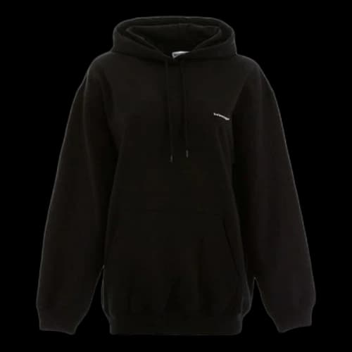Balenciaga Dropped Shoulder Sleeves Alphabet Hoodie Black (Women's)