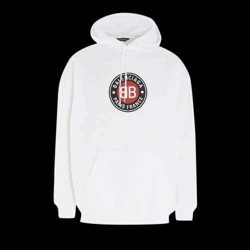 Balenciaga Logo Printed Hoodie 'White'