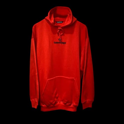 Balenciaga Sponsor Logo Medium Fit Hoodie 'Vermillion/Noir'