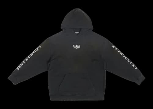 Balenciaga BB Paris Icon Medium Fit Hoodie Black/White