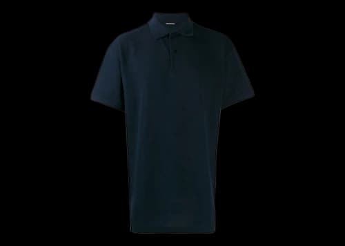 Balenciaga Est. 1917 Logo Print Polo Shirt Navy/White