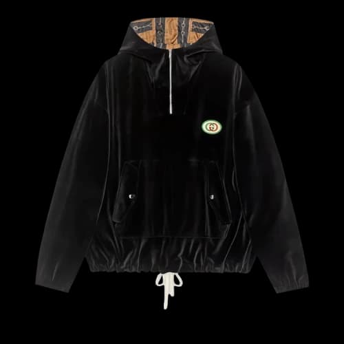 Gucci Hooded Chenille Sweatshirt 'Black'