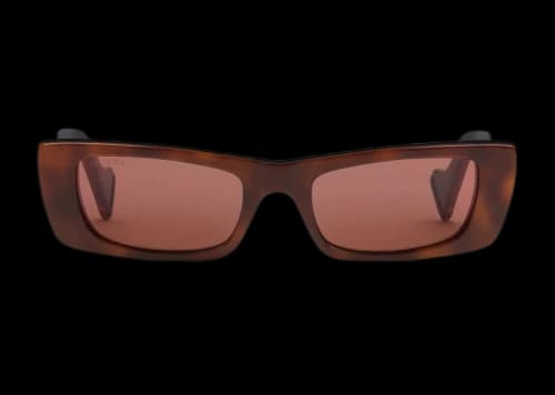 Gucci Rectangular Sunglasses Brown Acetate/Gold-tone/Brown Lens (573239 J0740 2382)