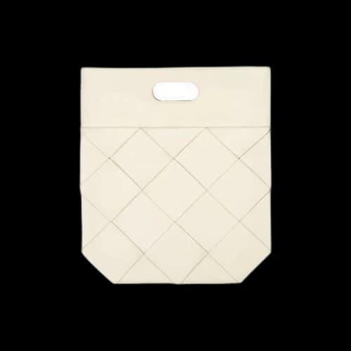 Bottega Veneta Leather Woven Slip Small Tote Bag 'Ivory'