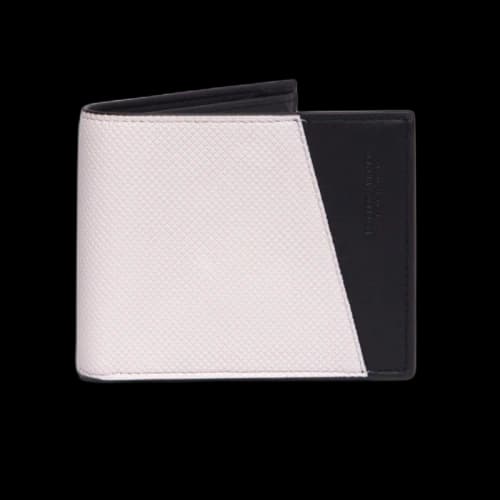Bottega Veneta Logo Embossed Two Tone Bi-fold Wallet White/Black