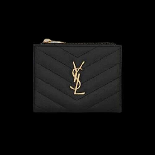 Saint Laurent Monogram Zipped Card Case 'Black'