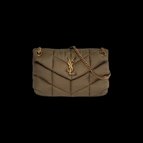 Saint Laurent Small Puffer Nylon Chain Bag 'Military Green/Black'