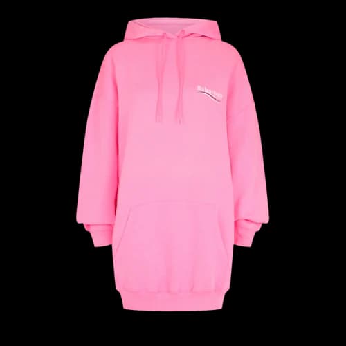 Balenciaga Women's Political Campaign Medium Fit Hoodie Bubble/Gum/Pink/White