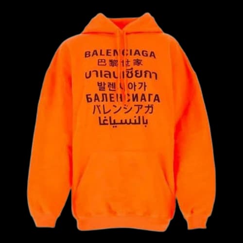 Balenciaga SS21 Printing Hoodie Orange (Women's)