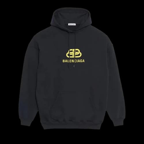 Balenciaga Interlocked Hoodie 'Black/Yellow'
