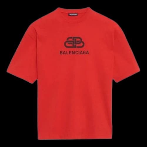 Balenciaga BB Ordinary Version Short Sleeve Unisex Red