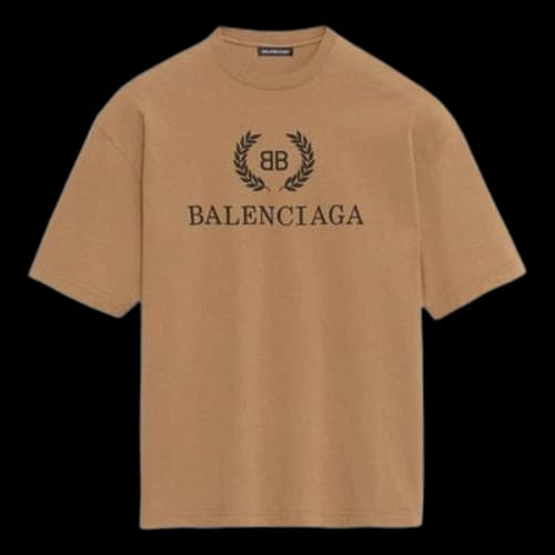 Balenciaga BB Pattern Printing Short Sleeve Unisex Khaki