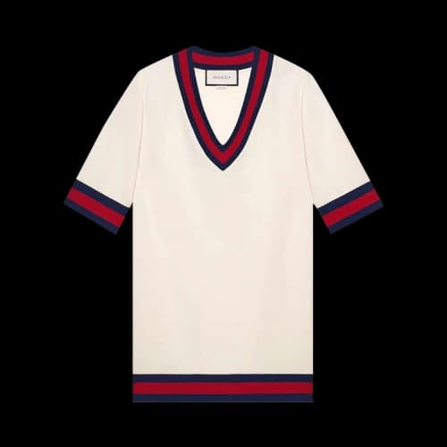 Gucci Oversize Viscose Shirt With Web 'Gardenia'