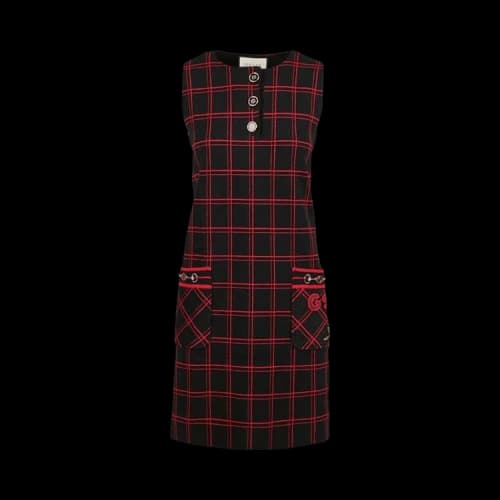 Gucci Logo Appliqued Wool Dress 'Multicolor'