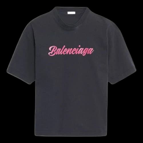 Balenciaga Logo Printing Short Sleeve Unisex Black