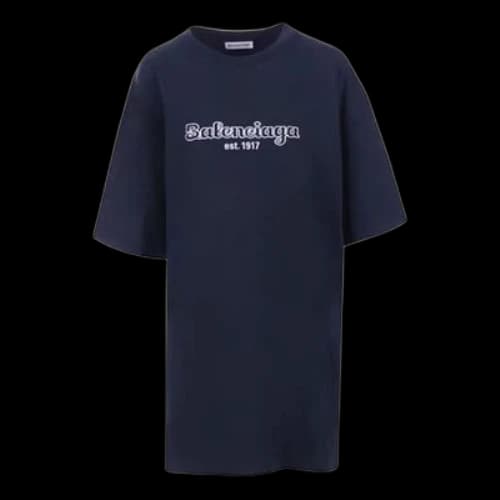Balenciaga EST. 1917 Oversized Cotton T-Shirt 'Dark Blue'