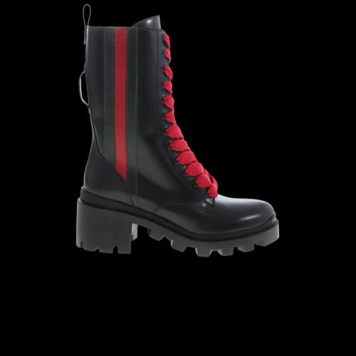 Gucci Leather Web Ankle Boots 'Black' (Women's)