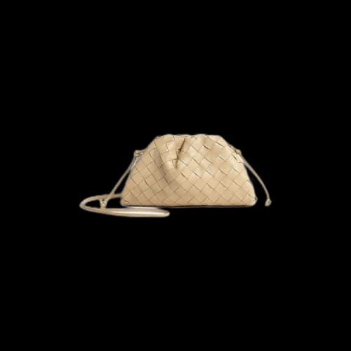 Bottega Veneta Mini Woven Pouch Bag 'Porridge/Gold'