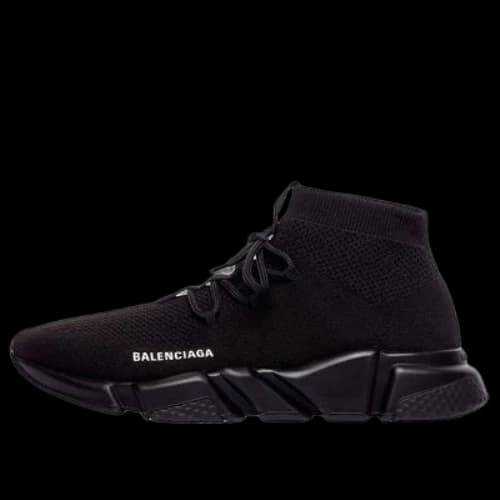 Balenciaga Speed Lace Up Sneakers 'Black Recycled Knit and Black Sole Unit'