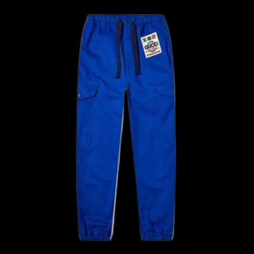 Gucci Logo Pattern Cargo Long Pants Blue