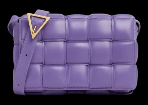 Bottega Veneta Padded Intreccio Cassette Crossbody Bag Purple
