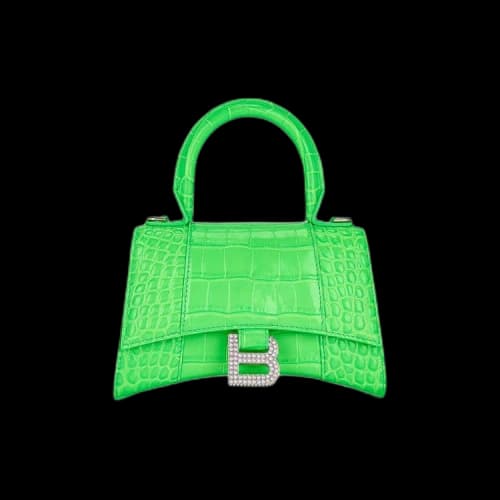 Balenciaga XS Hourglass Top Handle Bag 'Fluo Green'