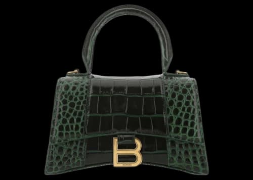 Balenciaga Hourglass Handbag Bottle Green