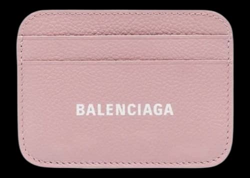 Balenciaga Logo Print (4 Card Slots 1 Slip Pocket) Cash Card Holder Pink/White
