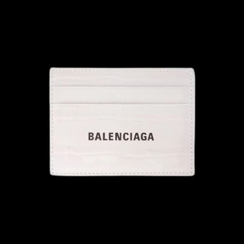 Balenciaga Cash Card Holder Croco Embossed 'White'