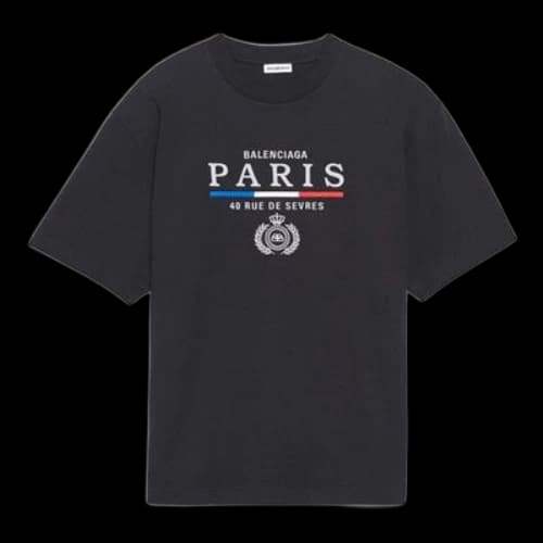 Balenciaga Paris Version Short Sleeve Black