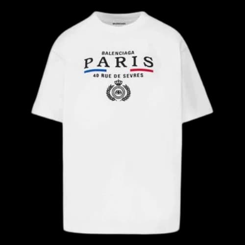 Balenciaga Crown Logo Alphabet Printing Short Sleeve White