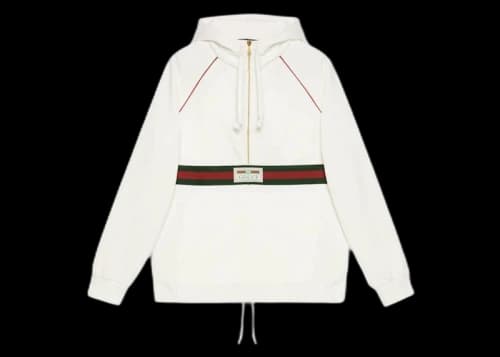 Gucci Cotton Canvas Windbreaker With Gucci Label White