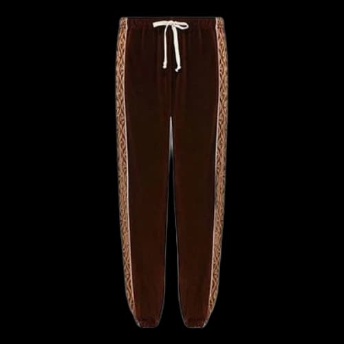 Gucci GG Rhombus Velvet Track Pants 'Brown'