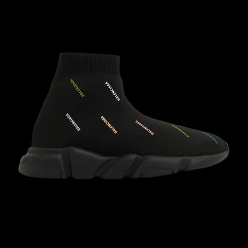 Balenciaga Speed Sneaker Kids 'Allover Logo - Black Multi-Color'