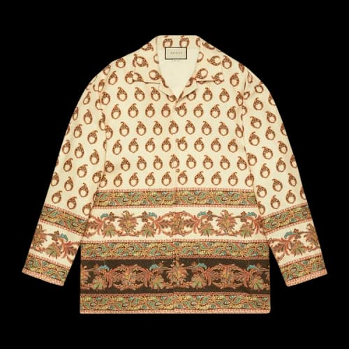Gucci Big Bowling Shirt 'White/Sky Blue'