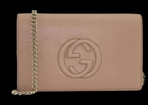 Gucci Soho Disco Wallet on Chain Beige