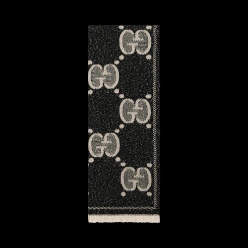 Gucci GG wool jacquard scarf 'Black'