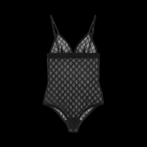 Gucci GG Tulle Bodysuit 'Black'