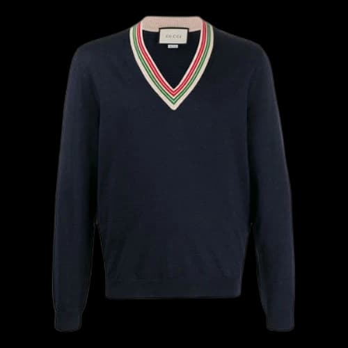 Gucci V Neck Sweater 'Navy'
