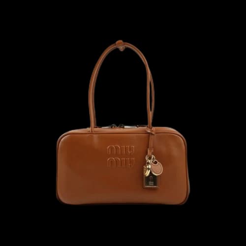 Miu Soft Leather Beau Bag 'Cognac'