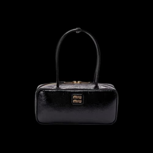 Miu Beau Leather Patchwork Bag 'Black'