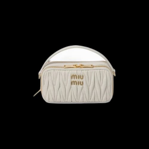 Miu Matelassé Bandoliera Handbag 'White'
